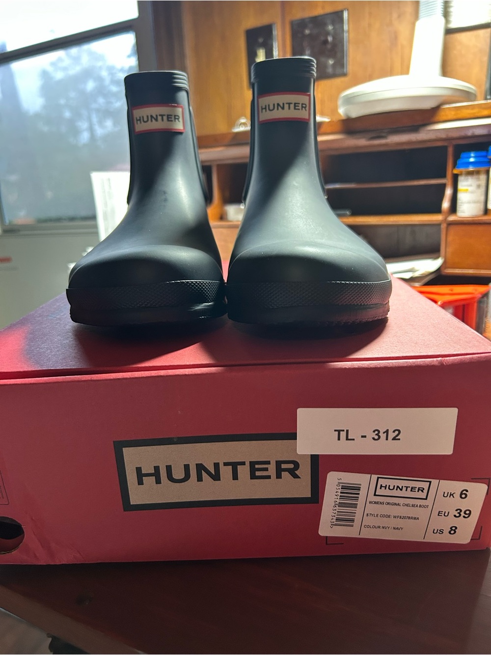 Hunter Navy Blue Chelsea Ankle Rain Boots